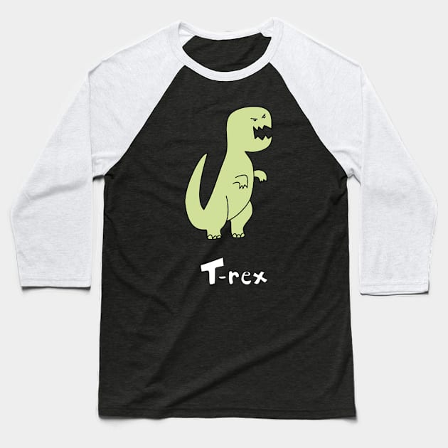 T-Rex Baseball T-Shirt by ptdoodles